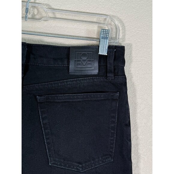 TOTEME Tapered Leg Jeans Women's in Washed Black - Picture 11 of 12